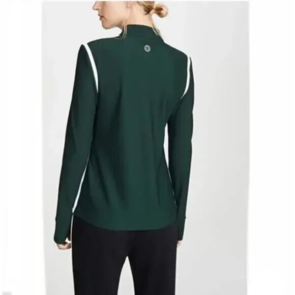 Tory Burch Sport Reflective-Stripe Quarter-Zip Pullover L - Picture 2 of 16